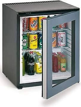 Indel Frigobar ad Assorbimento Capacita' 60 Litri Classe Energetica F Statico Ultrasilenzioso Sistema Smart Porta in Vetro 57 cm K60 ECOSMART G PV
