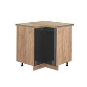 Mobile ad angolo cucina Fame-Line Antracite lucido/Rovere dorato 80.5 cm, PL Rovere Vicco