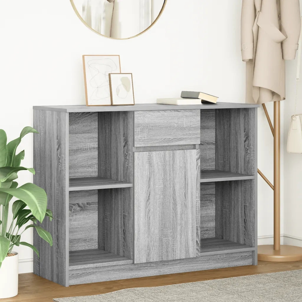 Credenza con Cassetto Grigio Sonoma 101x35x76 cm in Truciolato