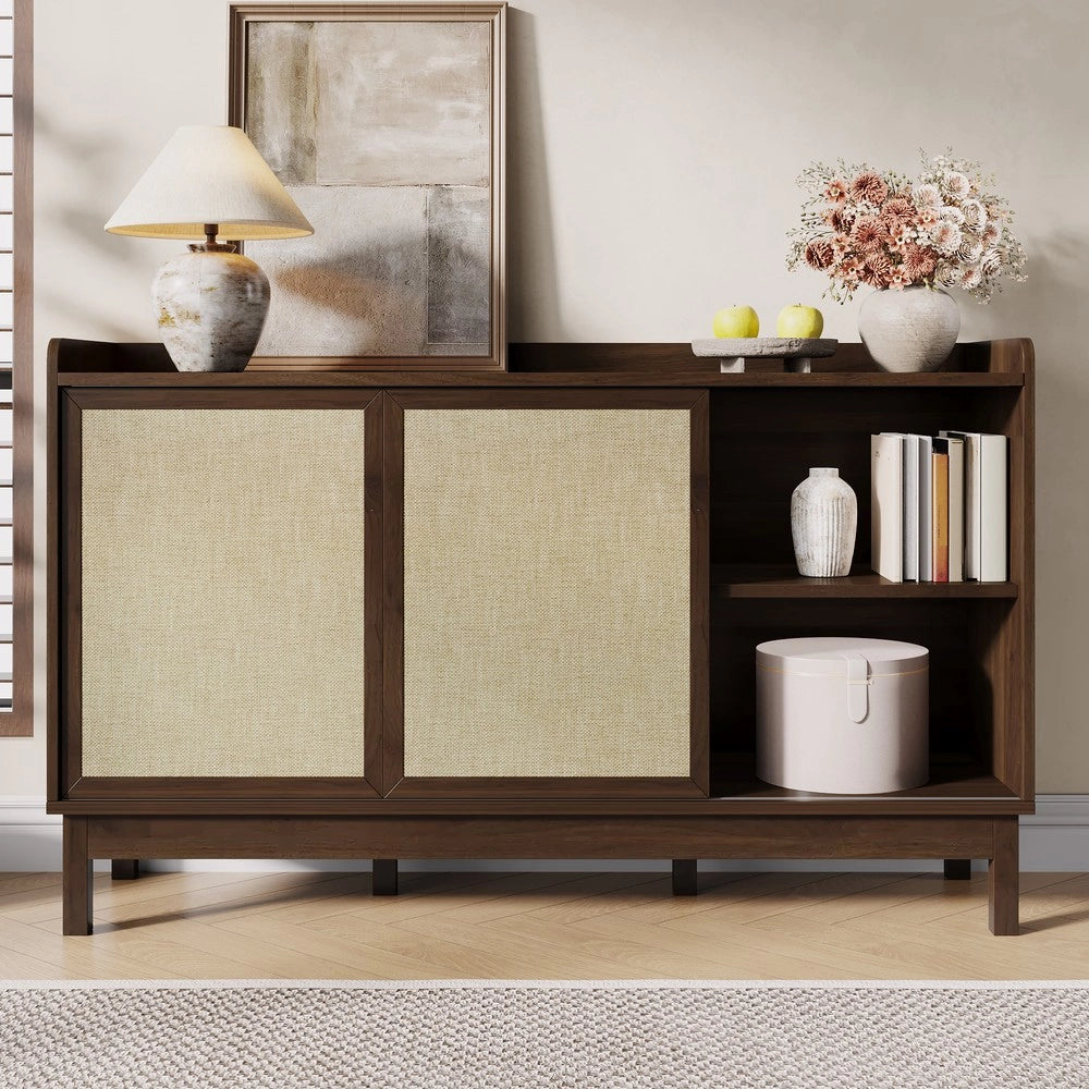 Mobile Credenza con Ante Scorrevoli e Cassetti ¨C MINIMAL ¨C Legno, Soggiorno e Sala da Pranzo
