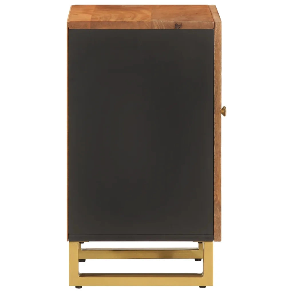 Mobiletto da Bagno | Armadio da bagno Marrone e Nero 38x33,5x58 cm Legno di Mango