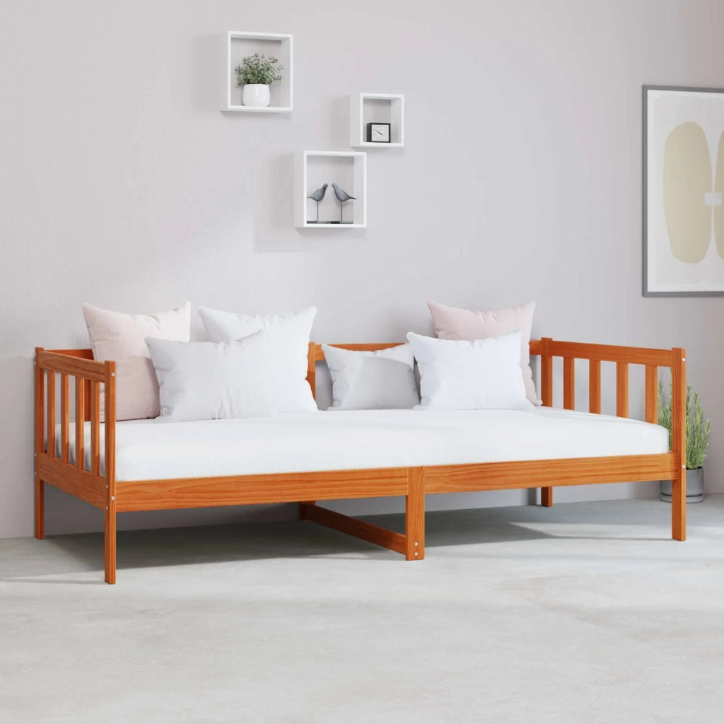 Letto Giorno con materasso Marrone Cera e Bianco 90 x 200 cm 3422775