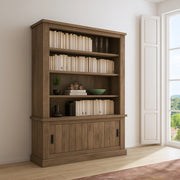 Biblioteca Evandro, Libreria 3 Ripiani, 122x40x203h cm Marrone Noce