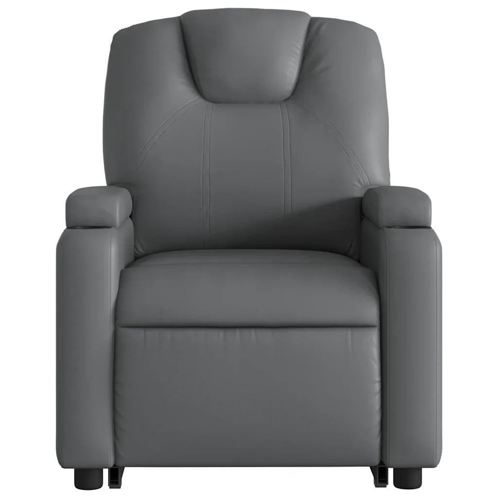 Poltrona Alzapersona Elettrica Reclinabile Grigio in Similpelle 3204454