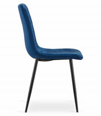 Sedia VALORA TURIN - Design ergonomico in velluto blu navy x 1