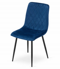 Sedia VALORA TURIN - Design ergonomico in velluto blu navy x 1