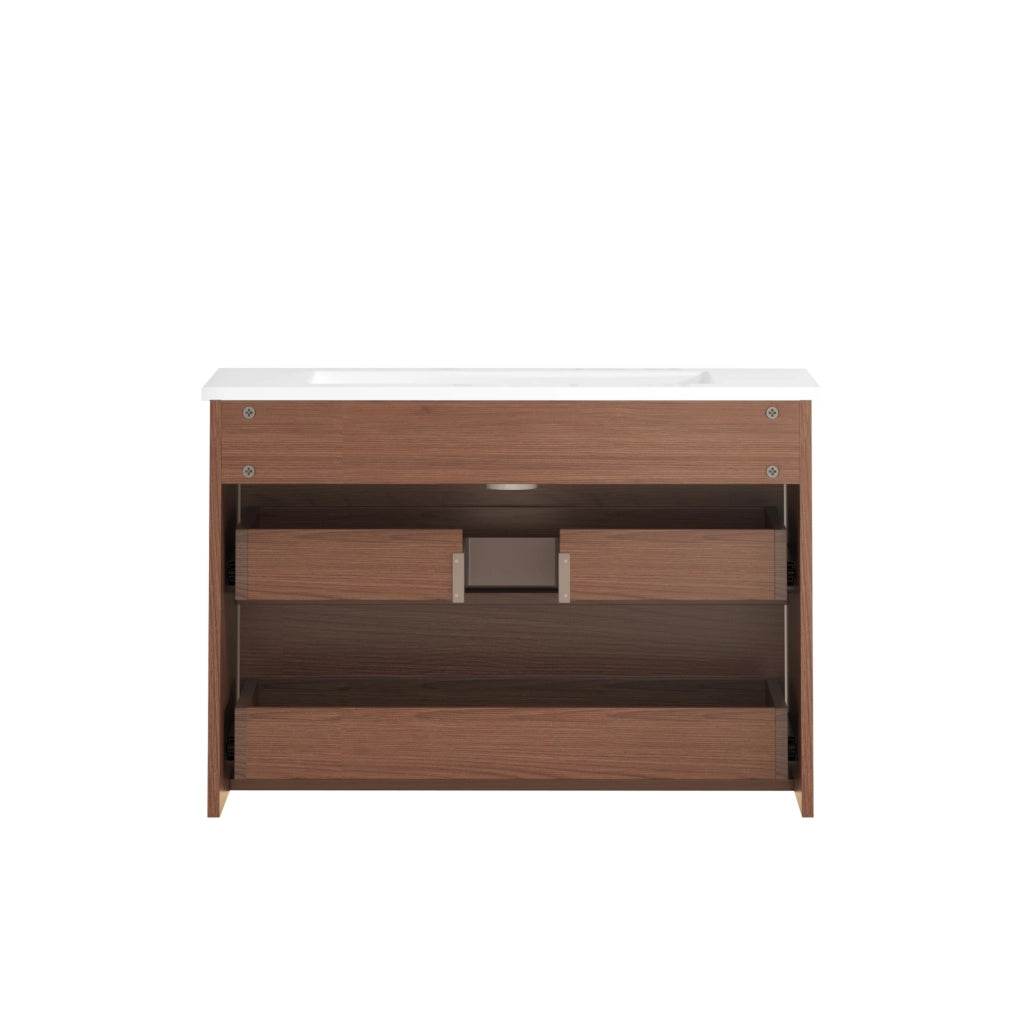 Mobile bagno 75 cm in rosso marrone con 2 cassetti ampi