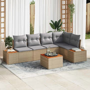 Set Divano da Giardino 6 pcs beige e grigio chiaro Poly Rattan 3356760