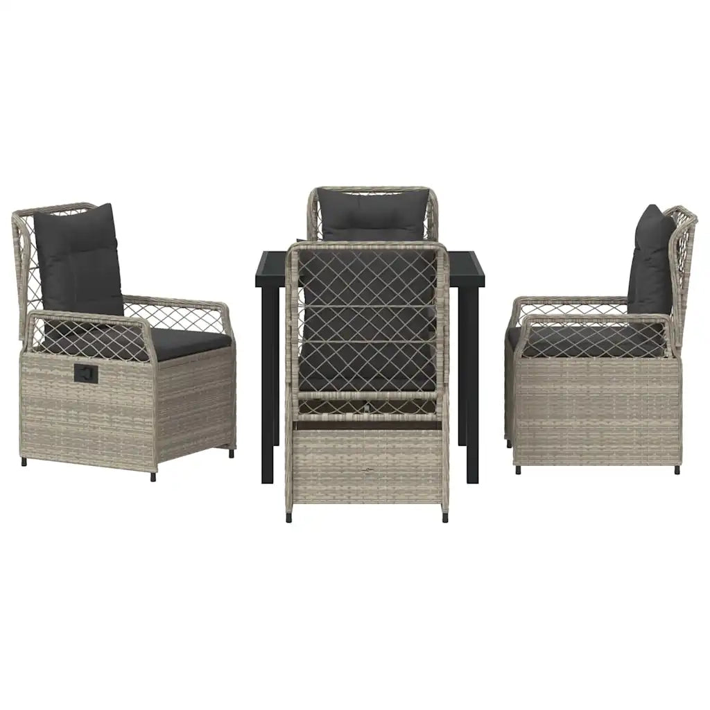 Set da Pranzo per Giardino 5 pcs Grigio chiaro polyrattan 3381017