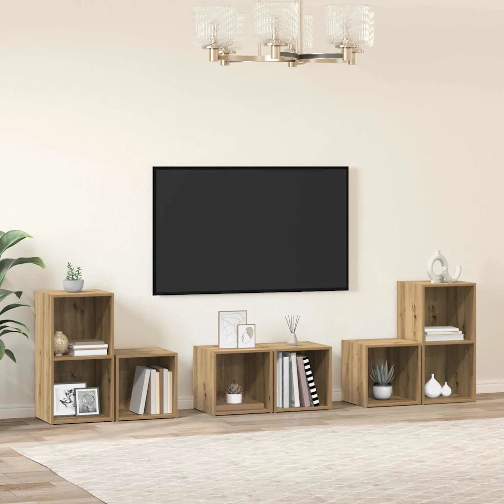 Set mobile TV 6 pcs Rovere artigianale Legno multistrato 3393164