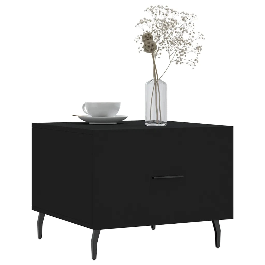 2 pz Tavolini da salotto | Tavolino da caff¨¨ | Tavolino da Soggiorno Neri 50x50x40 cm in Legno Multistrato