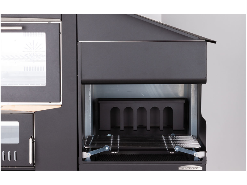 Barbecue laterale a legna FalA~² forni Rossofuoco serie 65/80/100 tetto verniciato