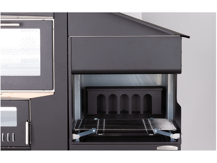 Barbecue laterale a legna FalA~² forni Rossofuoco serie 65/80/100 tetto verniciato
