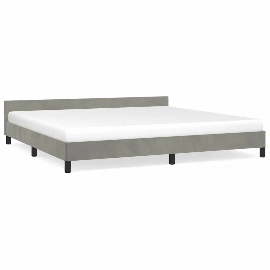 Giroletto senza Materasso Grigio Chiaro 200x200 cm Velluto 347591