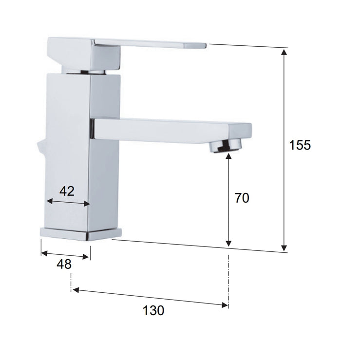 Miscelatore qubika per lavabo design moderno completo di piletta