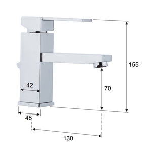 Miscelatore qubika per lavabo design moderno completo di piletta