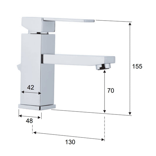 Miscelatore qubika per lavabo design moderno completo di piletta