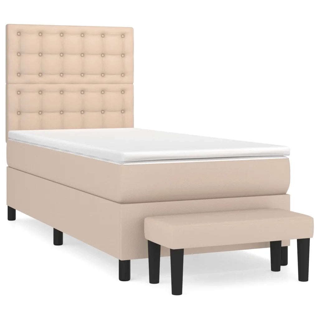 Giroletto a Molle con Materasso Cappuccino 90x190 cm Similpelle 3137640