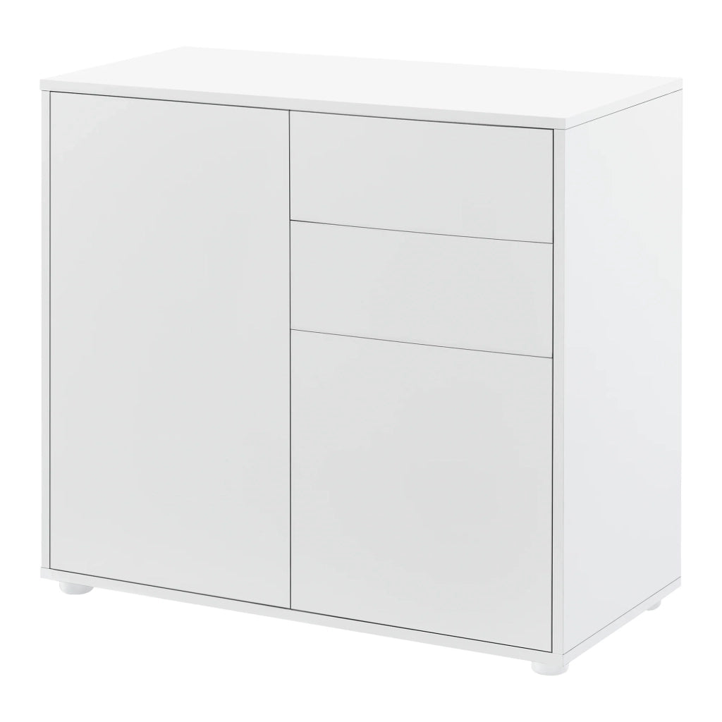 Cassettiera con 2 cassetti e 2 ante 74 x 79 x 36 cm bianco opaco 03_0006818