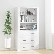 Credenza-Buffet-Armadio da cucina Bianca in Legno Multistrato 975845