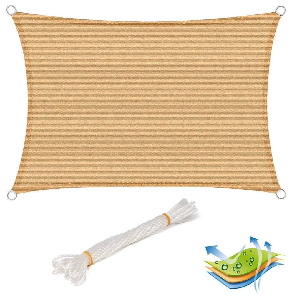 Vela ombreggiante per esterno giardino patio cortile festa blocco UV 2x3m sabbia 19_0000964