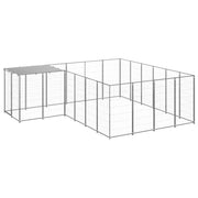 Gabbia per animali da esterno per cani recinto per animali argento 8,47 m² acciaio 02_0000304