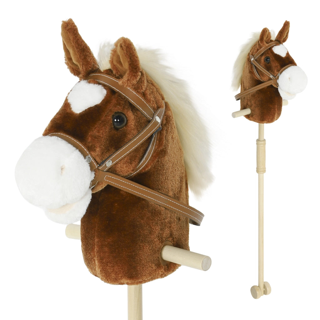 Cavallo a Dondolo in Legno con Ruote ¨C Zephmum ¨C 95 cm Marrone