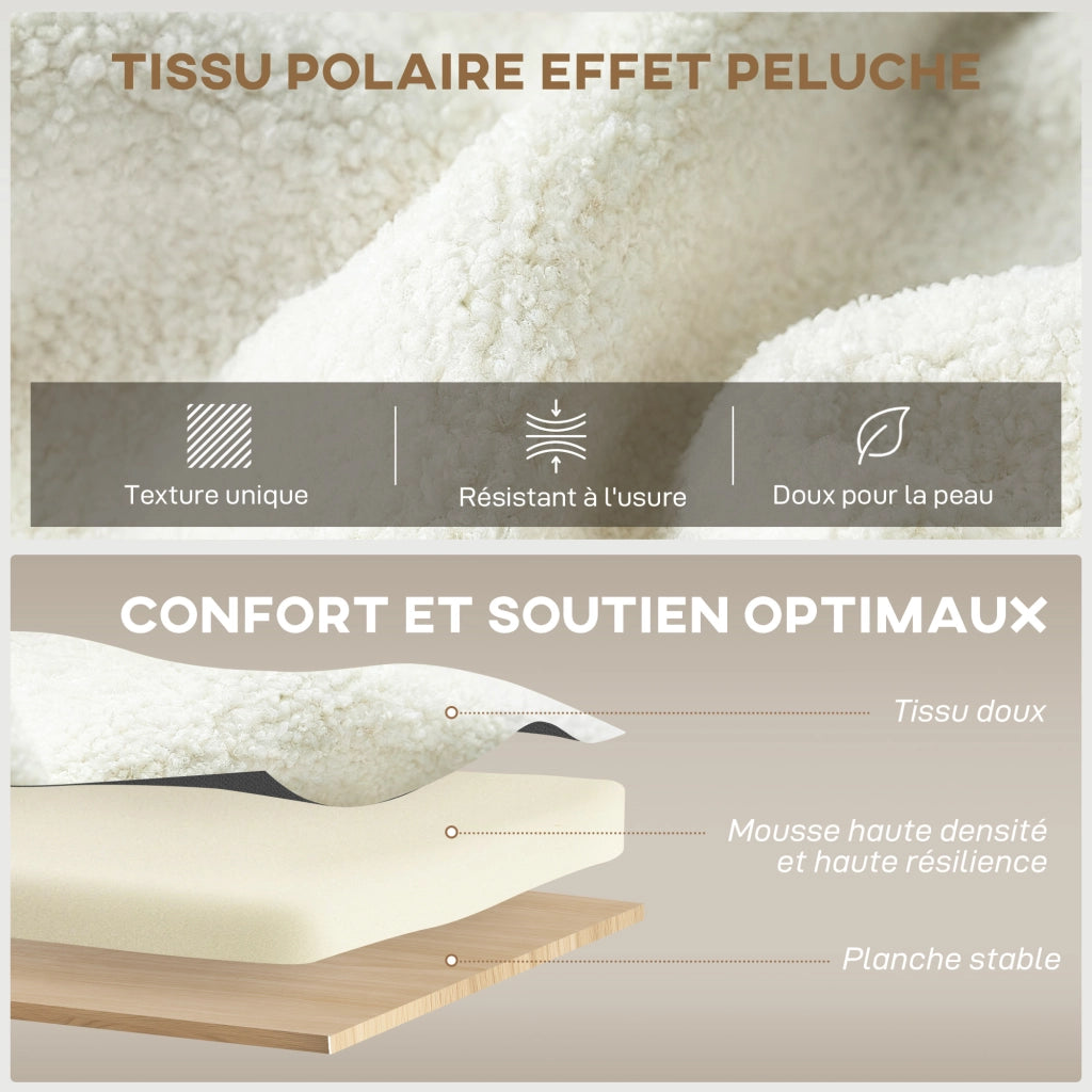 Poltrona letto 1 posto con contenitore ¨C Xylo ¨C tessuto imbottito crema 72x85,5x91 cm
