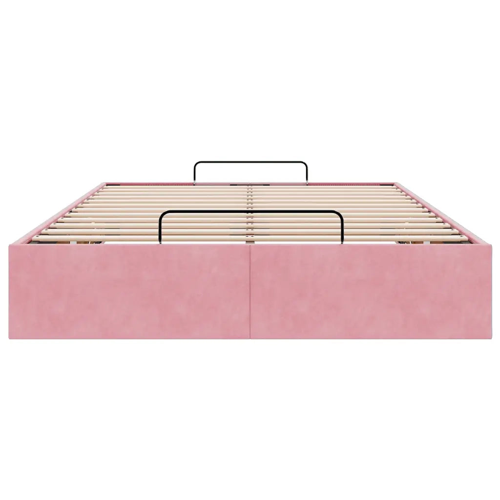 Struttura Letto Pouf Senza Materasso Rosa 120x200 cm Velluto 3310960
