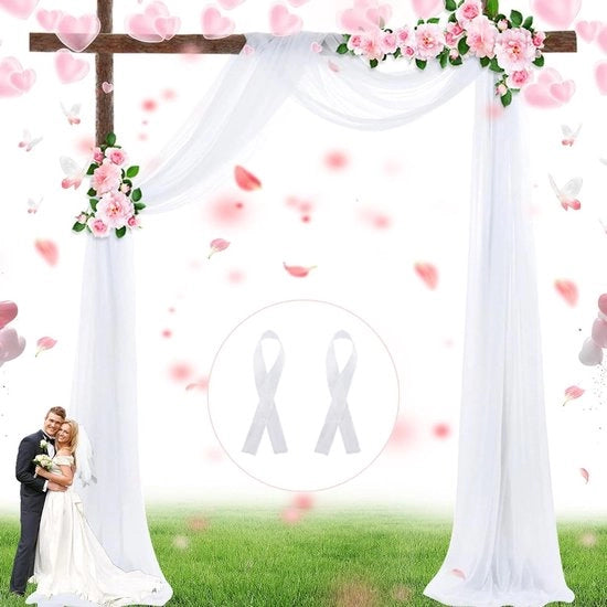Valance con Tulle Bianco per Arcobaleno di Matrimonio - Decorazione di Sposa.