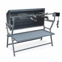 Girarrosto a carbonella con spiedo elettrico, grigio