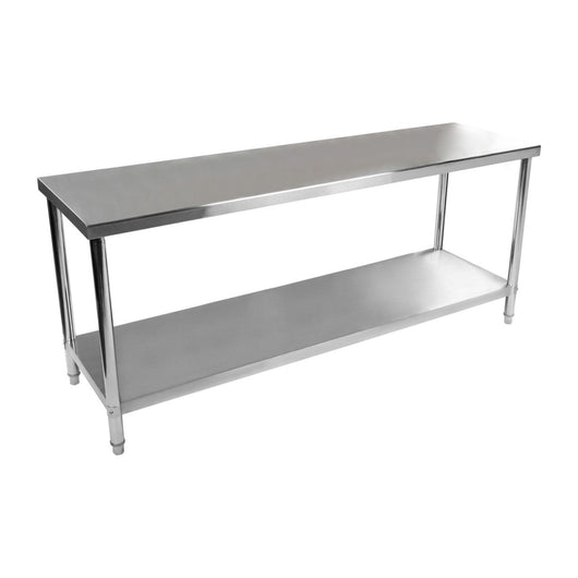Tavolo da lavoro professionale da cucina in acciaio inox 200 x 60 cm 14_0003644