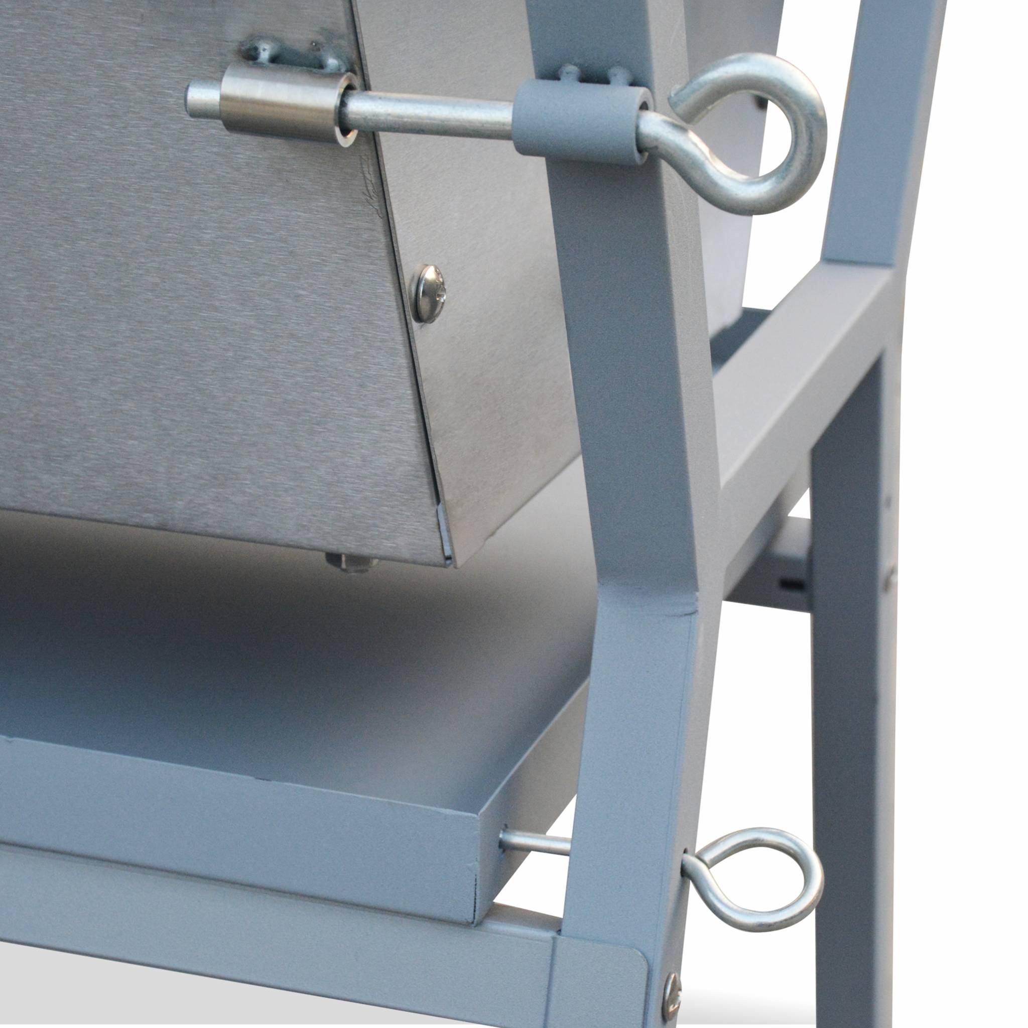 Girarrosto a carbonella con spiedo elettrico, grigio