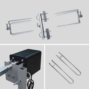 Girarrosto a carbonella con spiedo elettrico, grigio