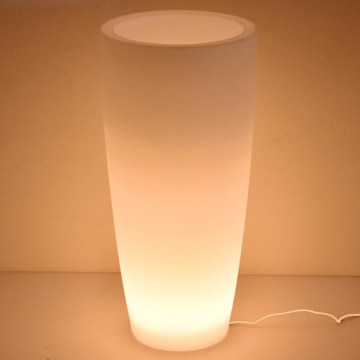 Vaso Luminoso da Giardino a LED Ø33 cm in Resina 5W Cypress Bianco Caldo