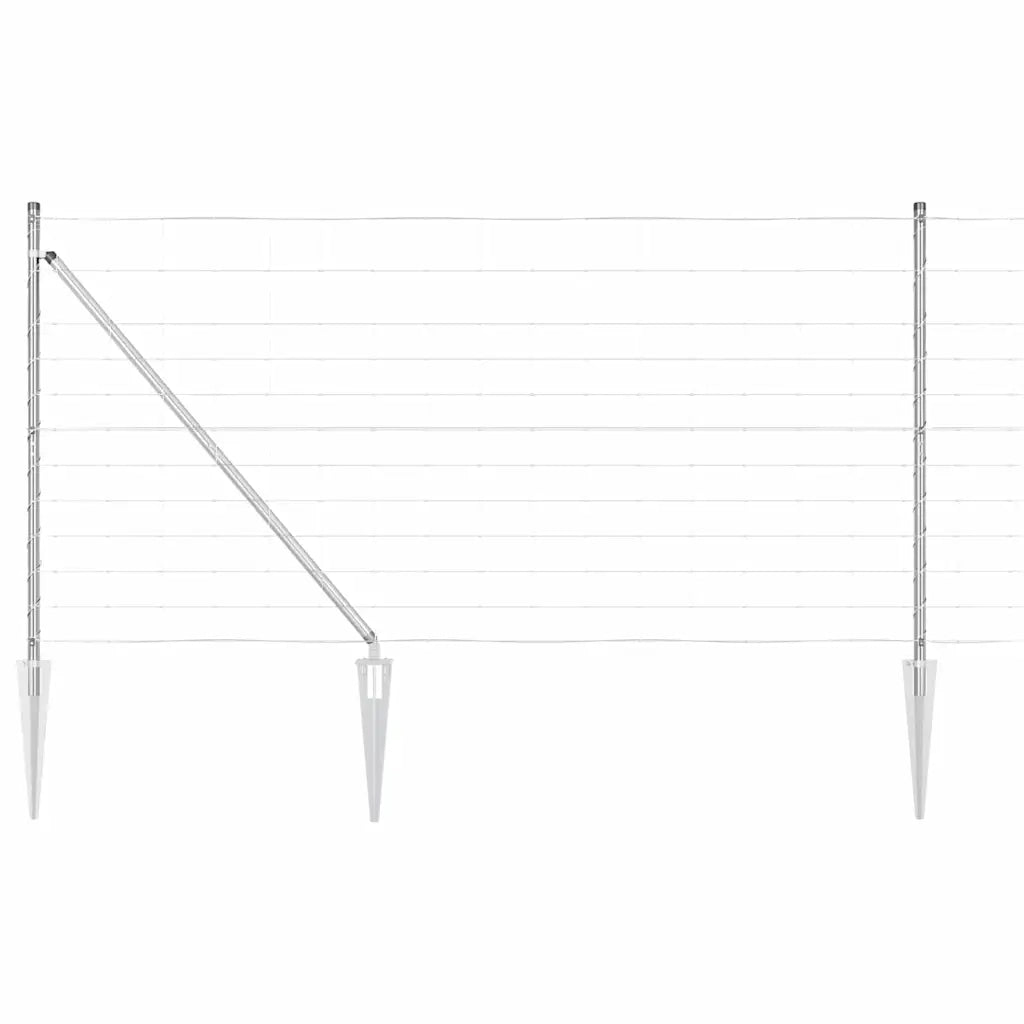Palo della recinzione Zincato 50 x 1,2 m Acciaio