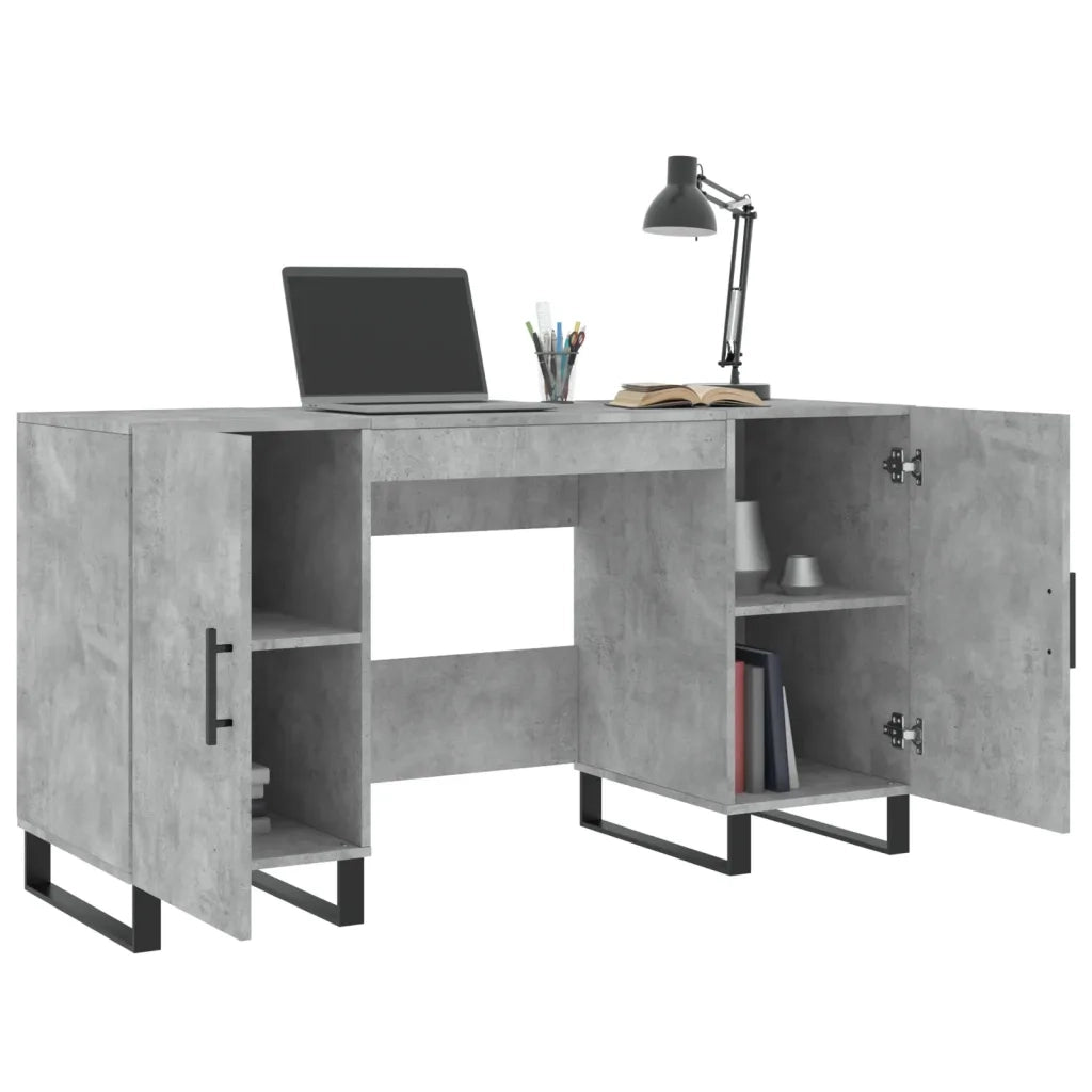Scrivania Grigio Cemento 140x50x75 cm in Legno Multistrato 829576