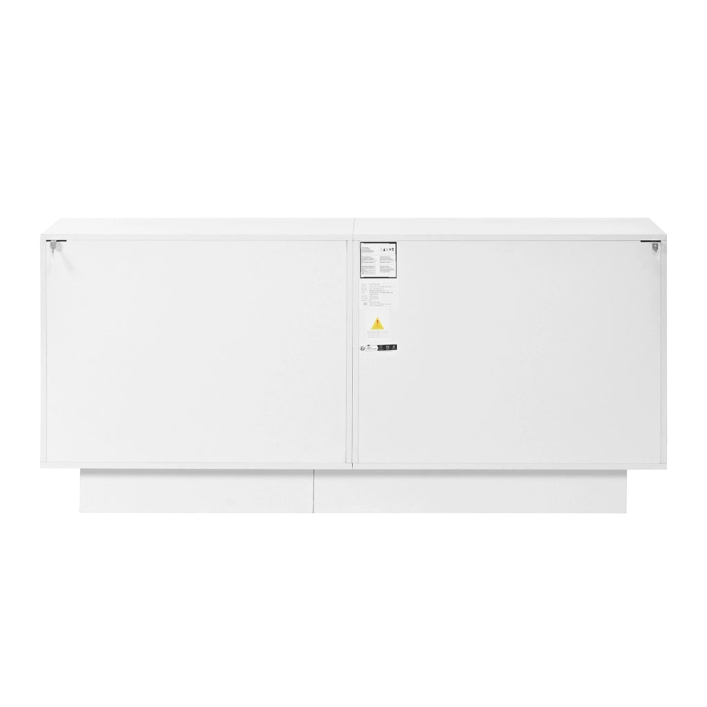Credenza e madia con 4 ante, 2 vani separati e ripiani regolabili, per soggiorno, 160 × 40,5 × 72 cm
