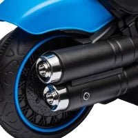 Moto Elettrica per Bambini 18-36 Mesi in PP e Metallo con Rotelle e Fanale, 76x42x57 cm, Blu e Nero