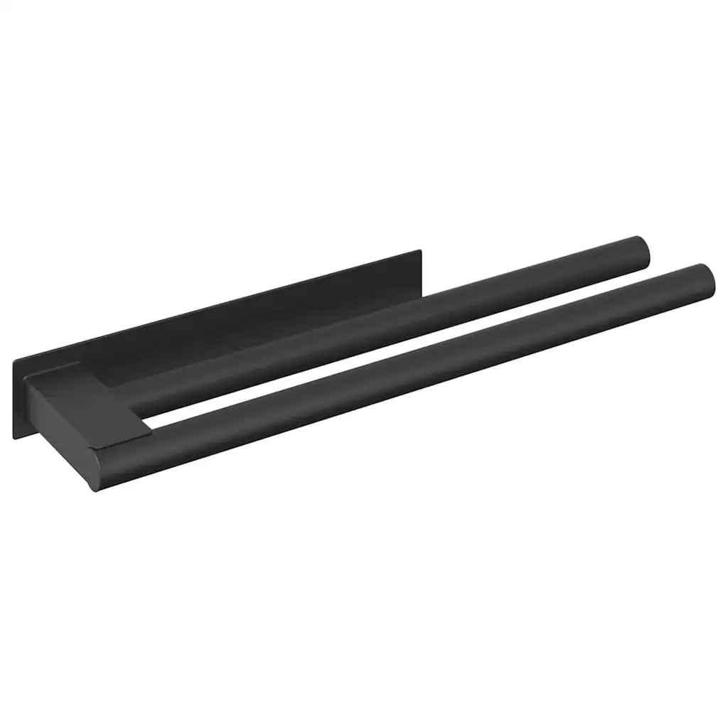 vidaXL Porta asciugamani Nero 40 x 9 x 4 cm Acciaio inossidabile