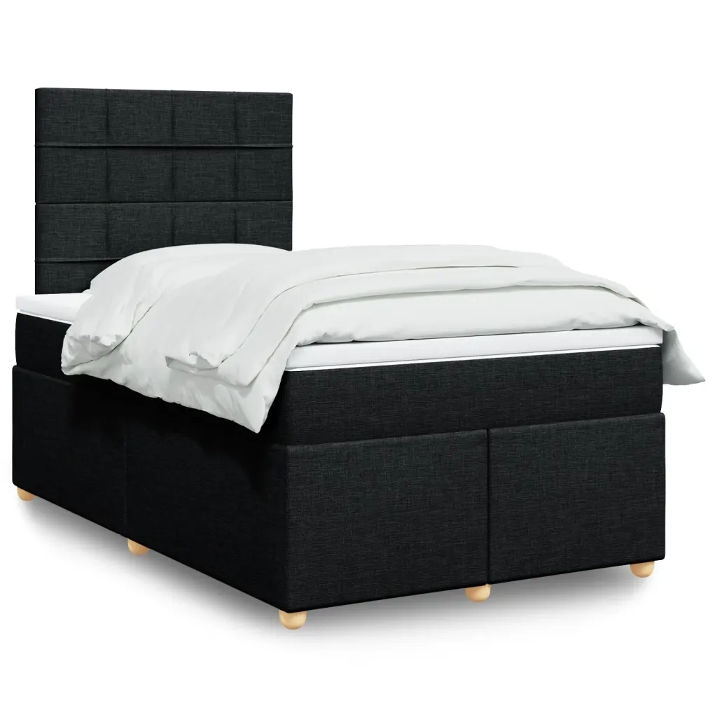 Giroletto a Molle con Materasso Nero 120x200 cm in Tessuto 3291249