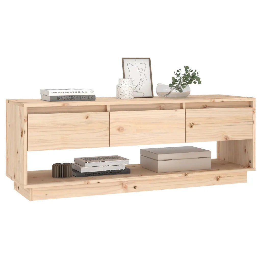 Mobile Porta TV 110,5x34x40 cm in Legno Massello di Pino 813844