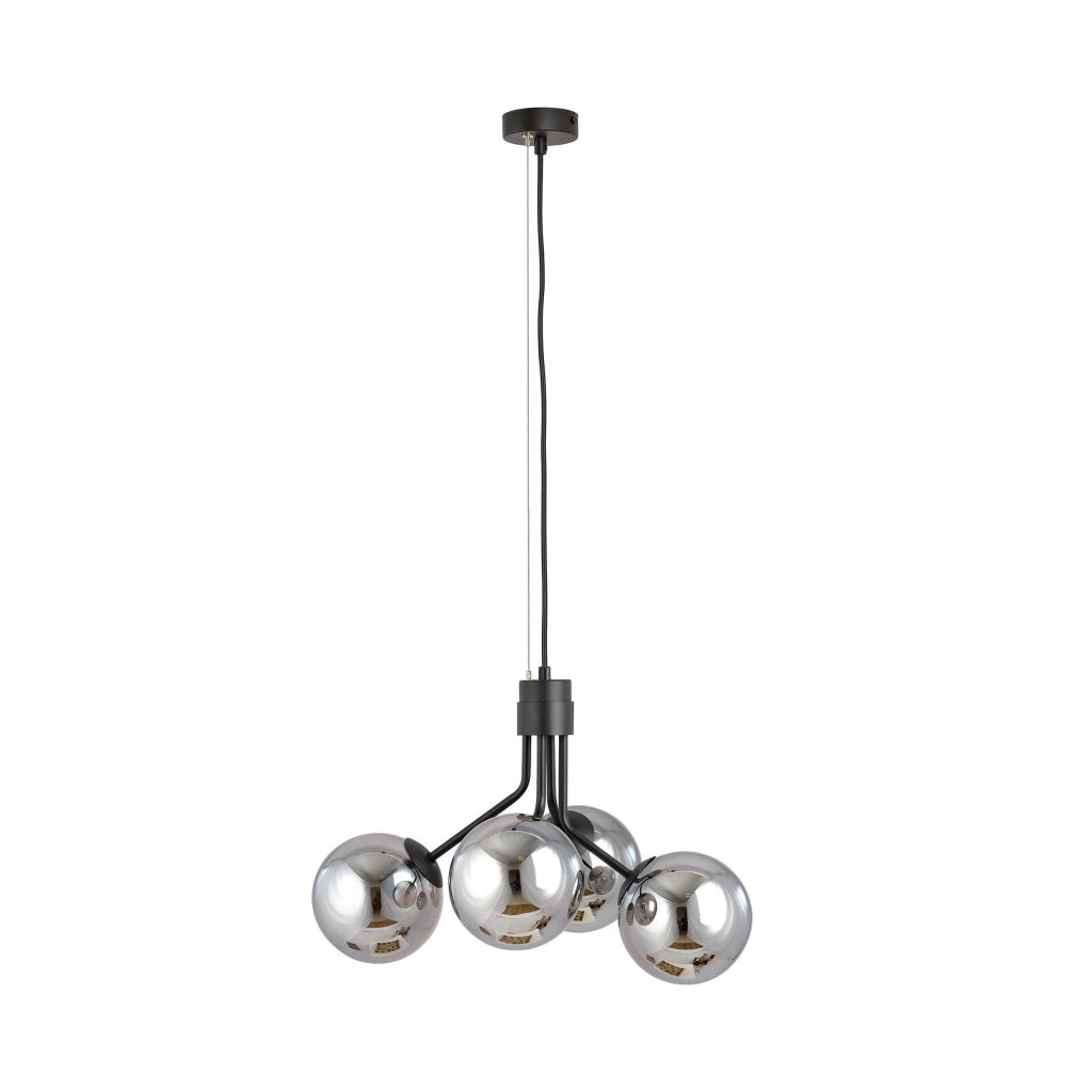 Lampadario Emibig Nova 4xE14 nero grafite vetro metallo