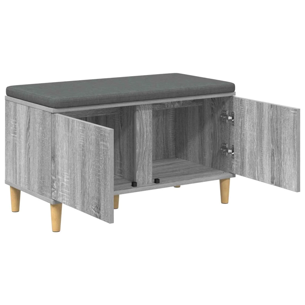 Panca per ingresso con cuscino Sonoma grigia 80 x 38 x 46 cm 891533