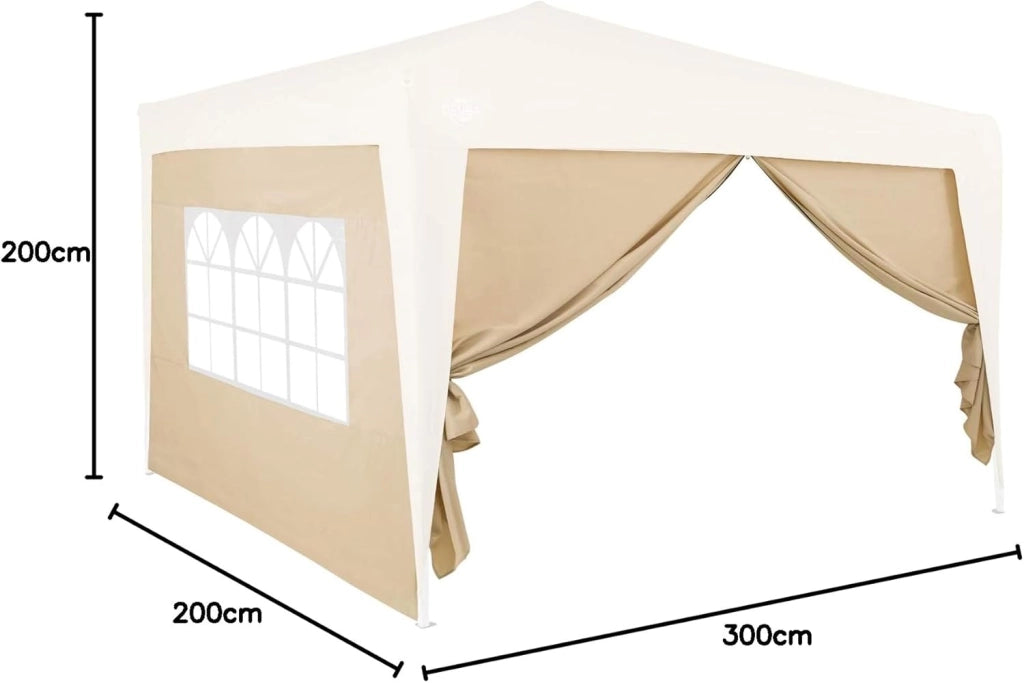 2x Pareti Laterali per Gazebo 3x2m per Parete Idrorepellente con Finestra laterale Cerniera Cinghie di Fissaggio