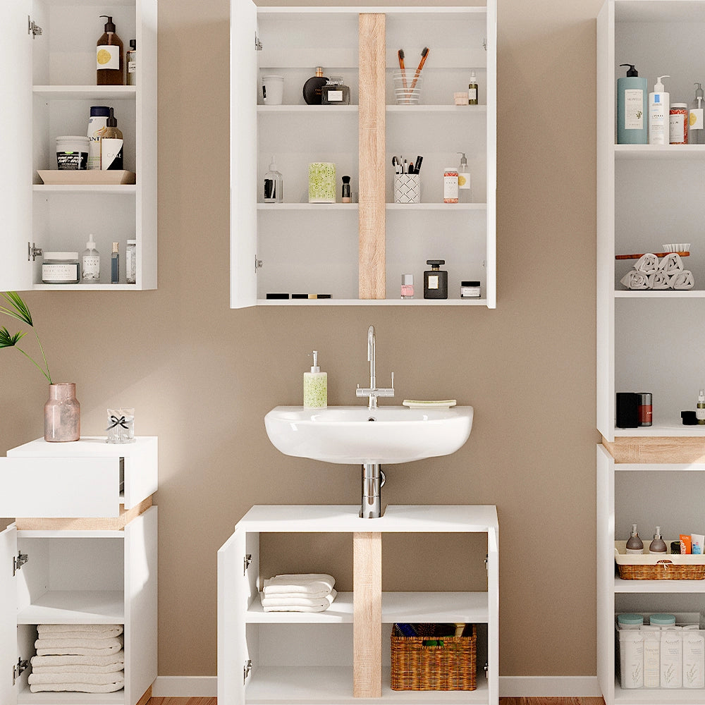 Vicco Set di mobili da bagno Bianco 5 parti