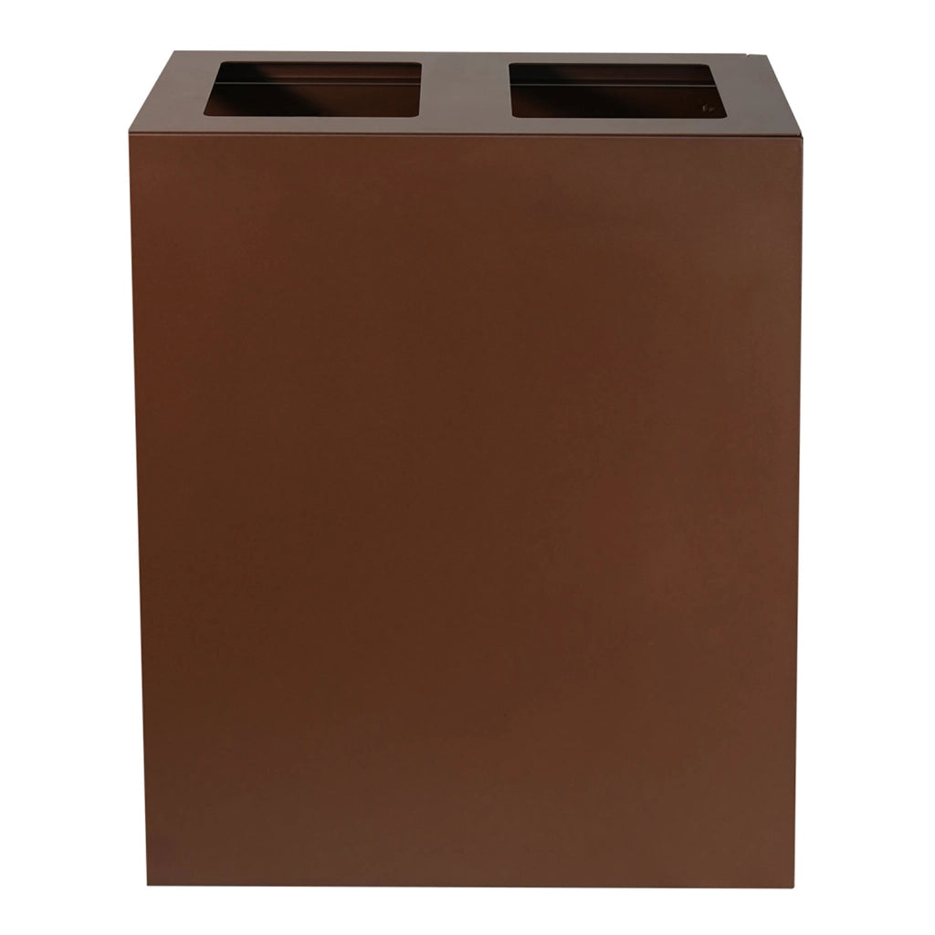 Pattumiera per Raccolta Differenziata 2 Scomparti Capacità 120 lt 60x30x80 cm in Acciaio Corten