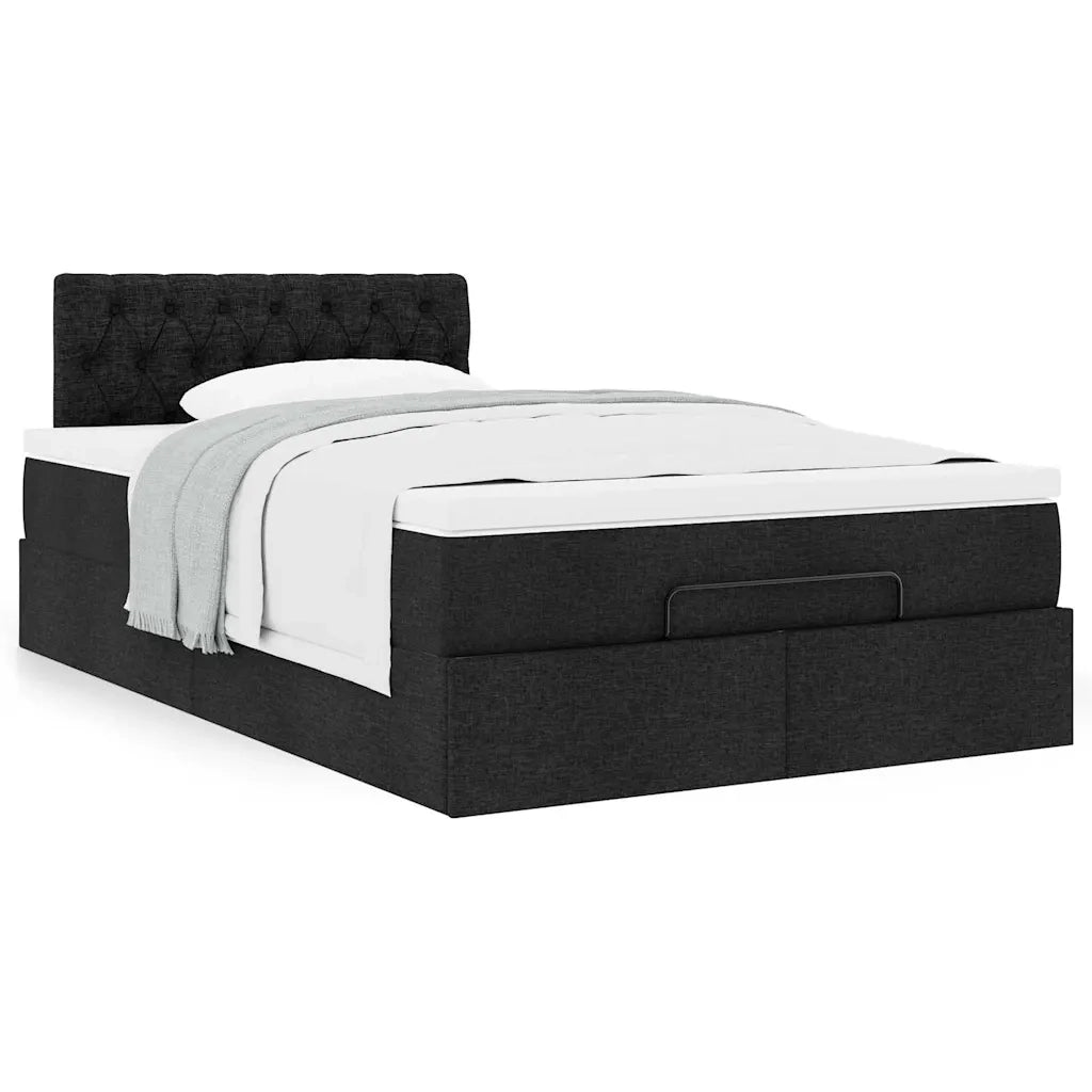 Pouf Letto con Materasso Nero 120x190 cm in Tessuto 3311527