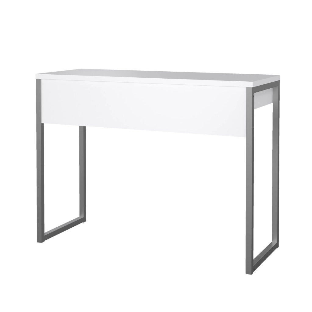 Scrivania lineare con due Anavi, colore bianco, Misure 101 x 76,5 x 40 cm