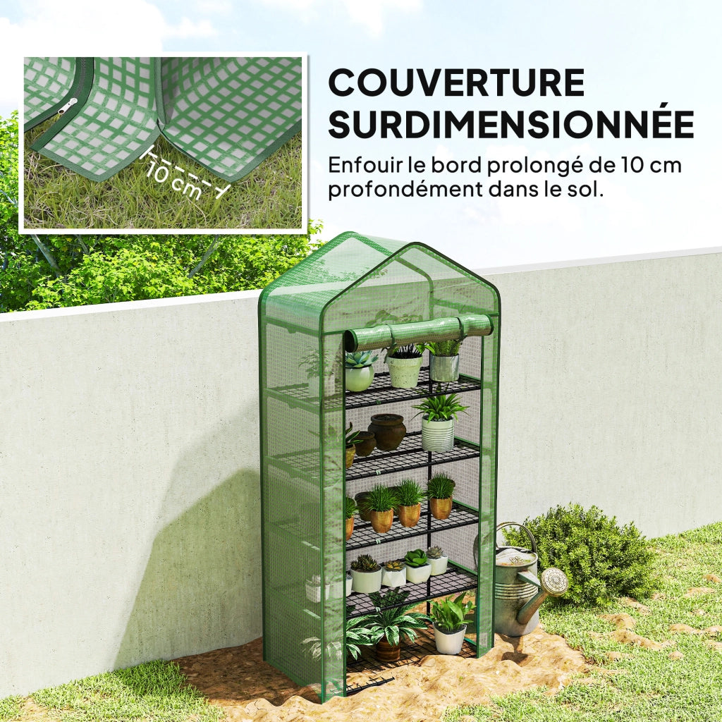 Serra da giardino 5 livelli ¨C zephmum ¨C Verde 90x49x193 cm